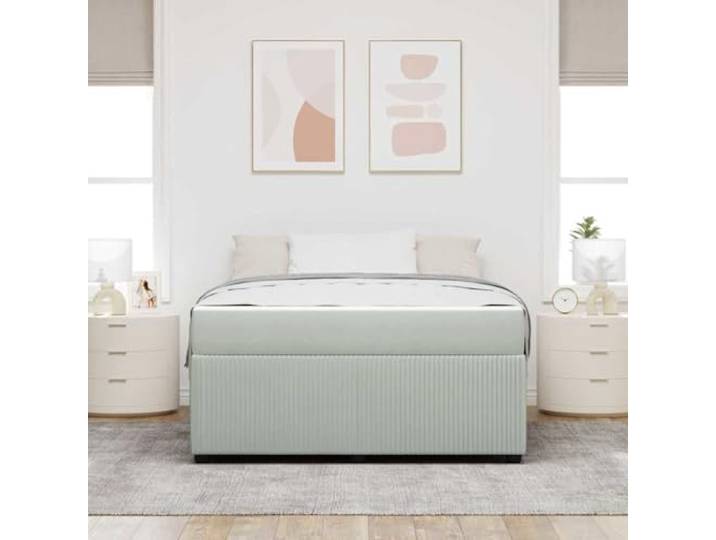 KTHLBRH Bettgestell hellgrau 140 x 200 cm Stoff Robustes technisches Holz, feste Latten, langlebige Unterstützung für ein modernes Zimmer