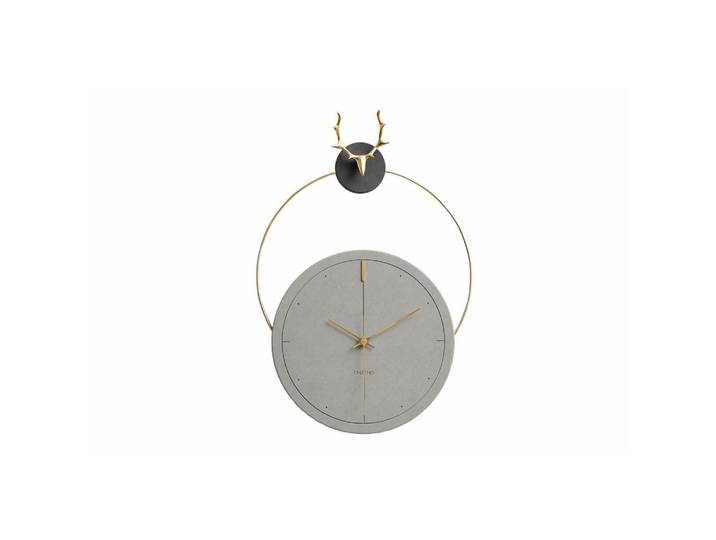 Onzeno Wanduhr Design Grau 45/65 cm, Schwarz, Grau, Metall, 45x65x2 cm, Dekoration, Uhren, Wanduhren