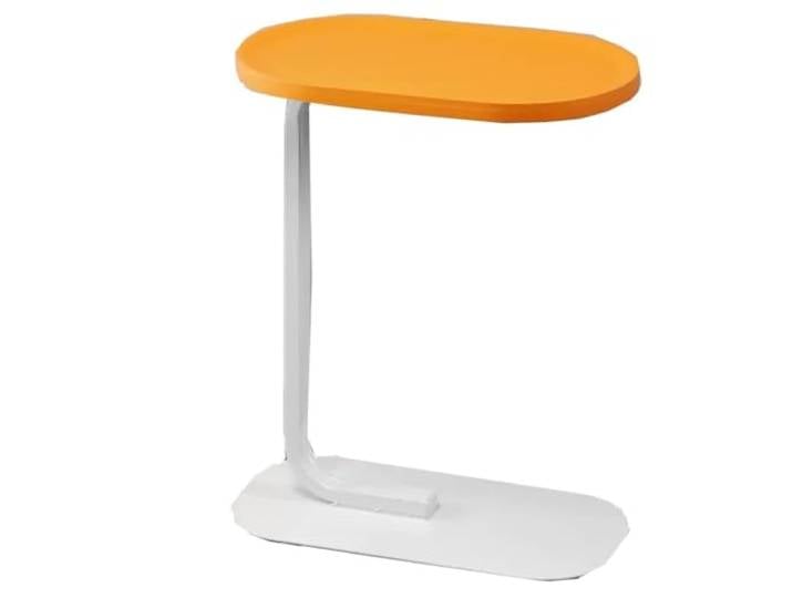 Mit Holz-Desktop, ovaler Beistelltisch mit Metallrahmen(Orange B)