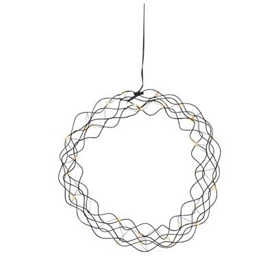StarTrading LED Lichtkranz Dekokranz Türkranz Wandkranz 30 LED D: 35cm in schwarz