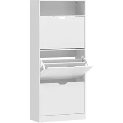 SCHUHSCHRANK aus MDF 60/26/140 cm Weiß