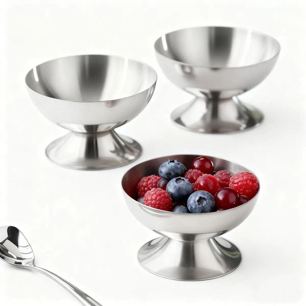 INF Coupe à Dessert en Acier Inoxydable - Élégante Coupe à Crème Glacée et Pudding
