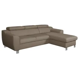 Ecksofa Aspen Leder Grau Schlamm