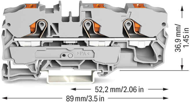 WAGO Connecteur de dérivation 3 conducteurs 2210-1301 10 mm² gris (2210-1301)
