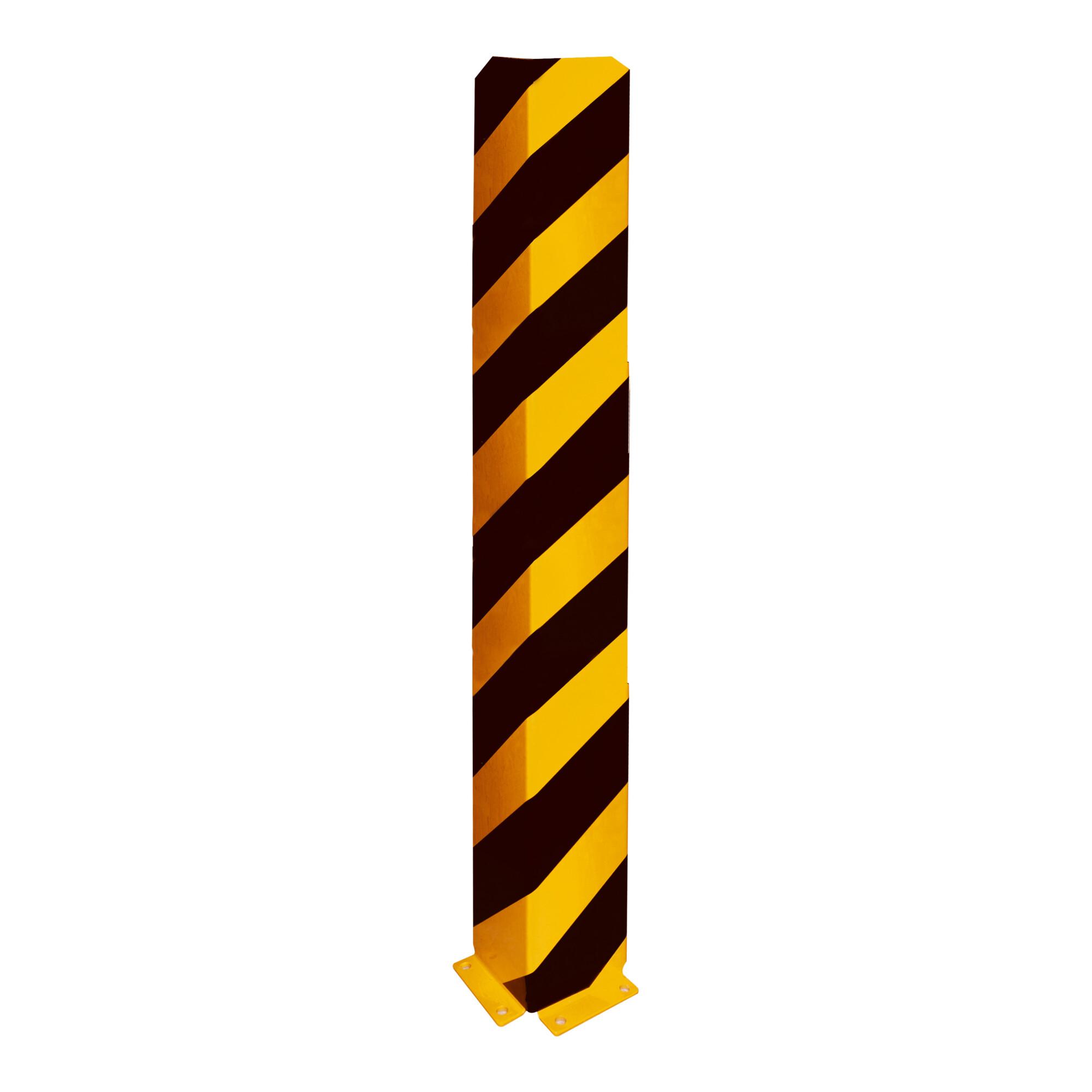 Schake Anfahrschutzwinkel, standard Stahlblech 5mm, gelb, beschichtet, + schwarzen Streifen (Folie beigelegt), Schenkellänge 160mm, Höhe 1200mm (477_87B)