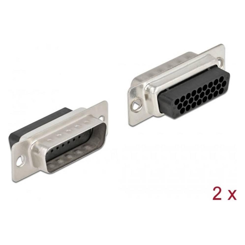 Delock D-Sub HD 26 Pin Crimp Stecker, Metall, 2 Stück (66713)