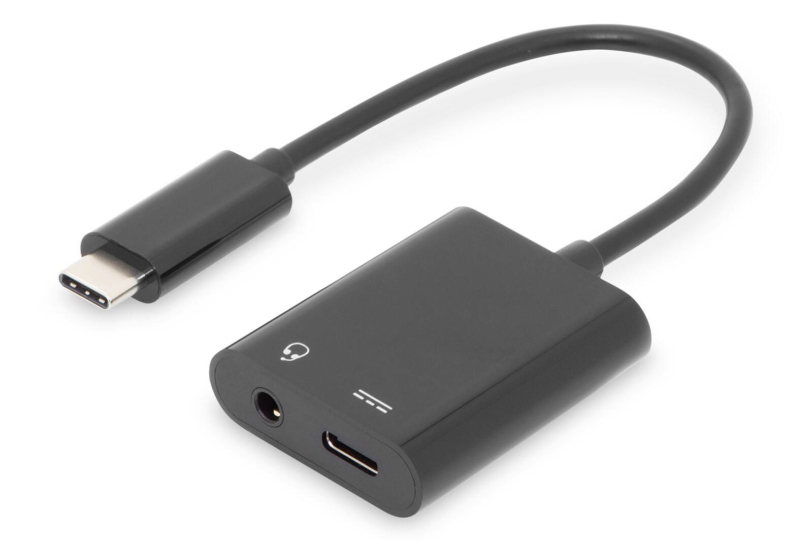 Digitus USB Type-C Adapter / Konverter, Type-C auf USB Type-C + 3.5mm Klinke AK-300400-002-S