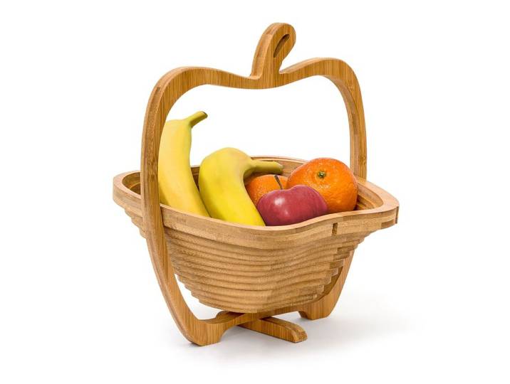 Relaxdays 2-teiliges Obst Set aus Bambus
