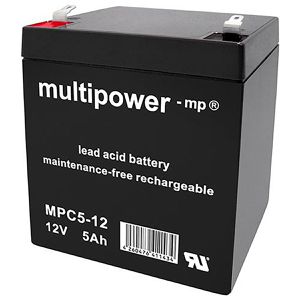 Multipower AGM-Batterie MPC5-12, 12 V, 5 Ah, Faston 6,3 mm Anschluss
