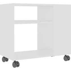 Décoshop26 - Beistelltisch Wohnzimmermöbel auf Rollen 70 x 35 x 55 cm weißes Holzwerkstoff DEC032364