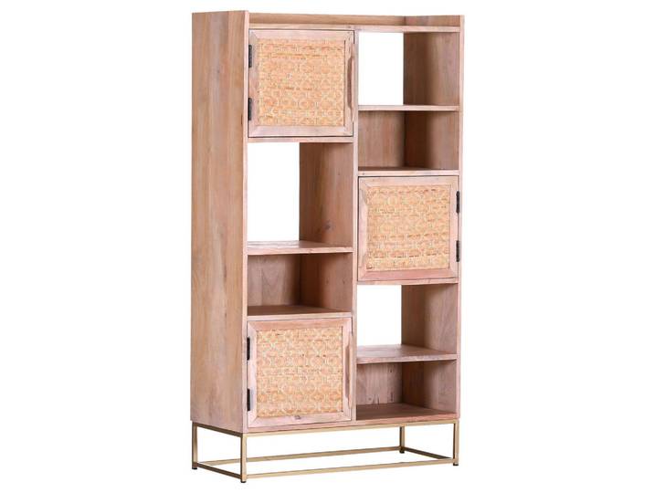 Highboard, Naturfarben, Metall, Mangoholz,Mangoholz, Rattan,Mangoholz, massiv, 7 Fächer, 80x146x37 cm, Typenauswahl, Beimöbel erhältlich, Kleinmöbel, Kommoden, Highboards
