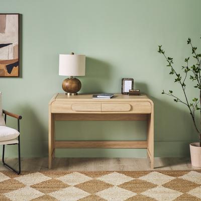 Walker Edison Waterfall Desk with Center Drawers