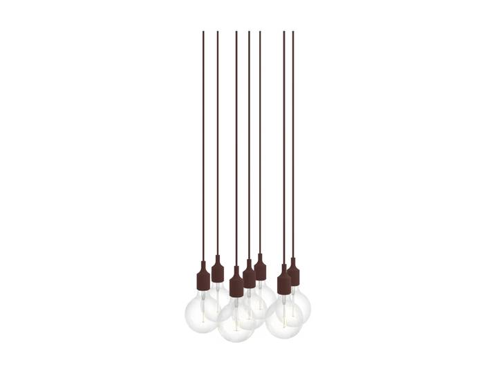 Muuto E27 Pendant Cluster 7 suspension Rouge profond