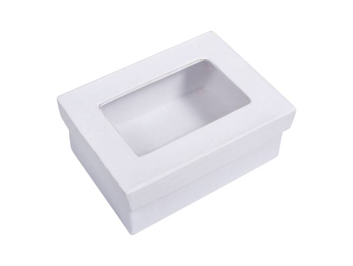 Rayher Pappmaché-Geschenkbox mit Fenster 10.5 × 7.7 × 4.4 cm