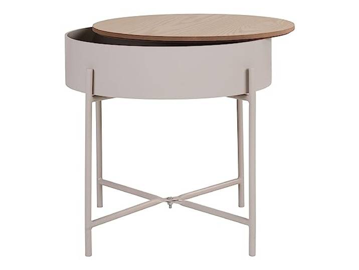Hellgrauer Stahltisch in Beige-Gris-Grau