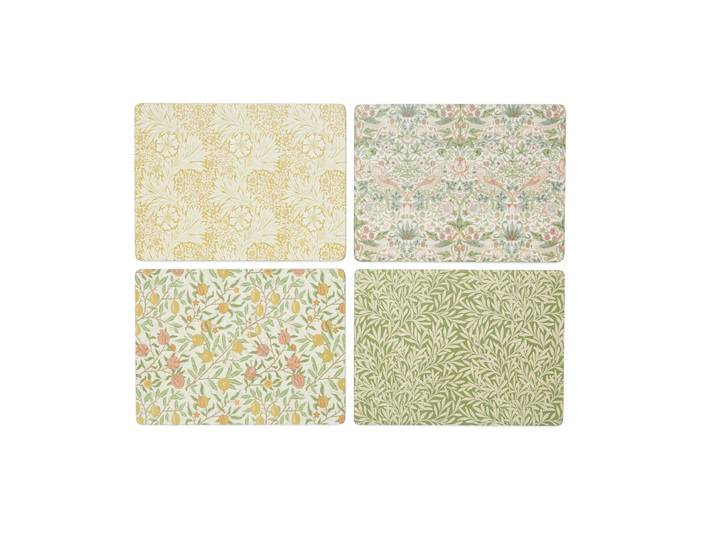 Pimpernel Sous-assiettes Morris & Co Simpley mixed Lot de 4 Fruit, Willow, Strawberry Thief, Marigold