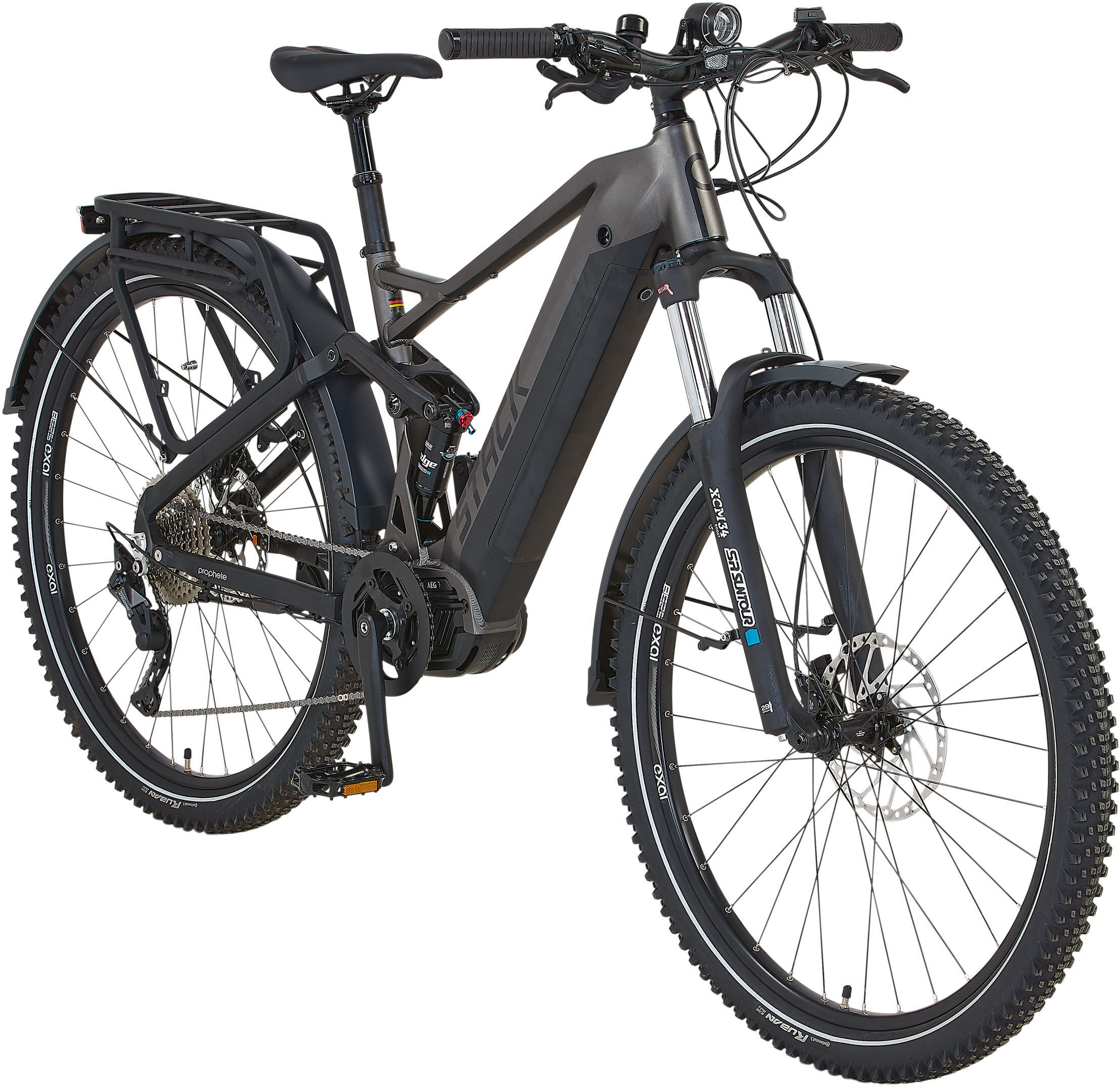 E-Bike PROPHETE "Stack 5.8" Gr. 48, grau (grau, schwarz), Elektrofahrräder, 48cm, 29 Zoll (73,66cm), E-Bike, Pedelec, Elektrofahrrad für Herren