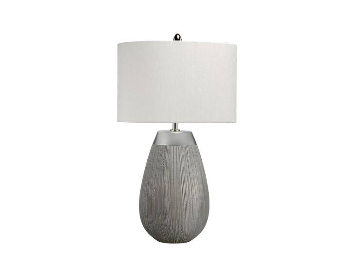Elstead Lighting Tischleuchte, Silberfarben, Metall, Textil, Keramik, 54 cm, RoHS, Lampen & Leuchten, Innenbeleuchtung, Tischlampen, Tischlampen