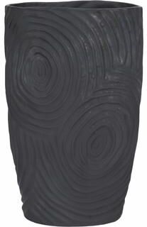 Sagebrook Home Decorative Vase - Black Porcelain Sumatra Swirl Textured, 16