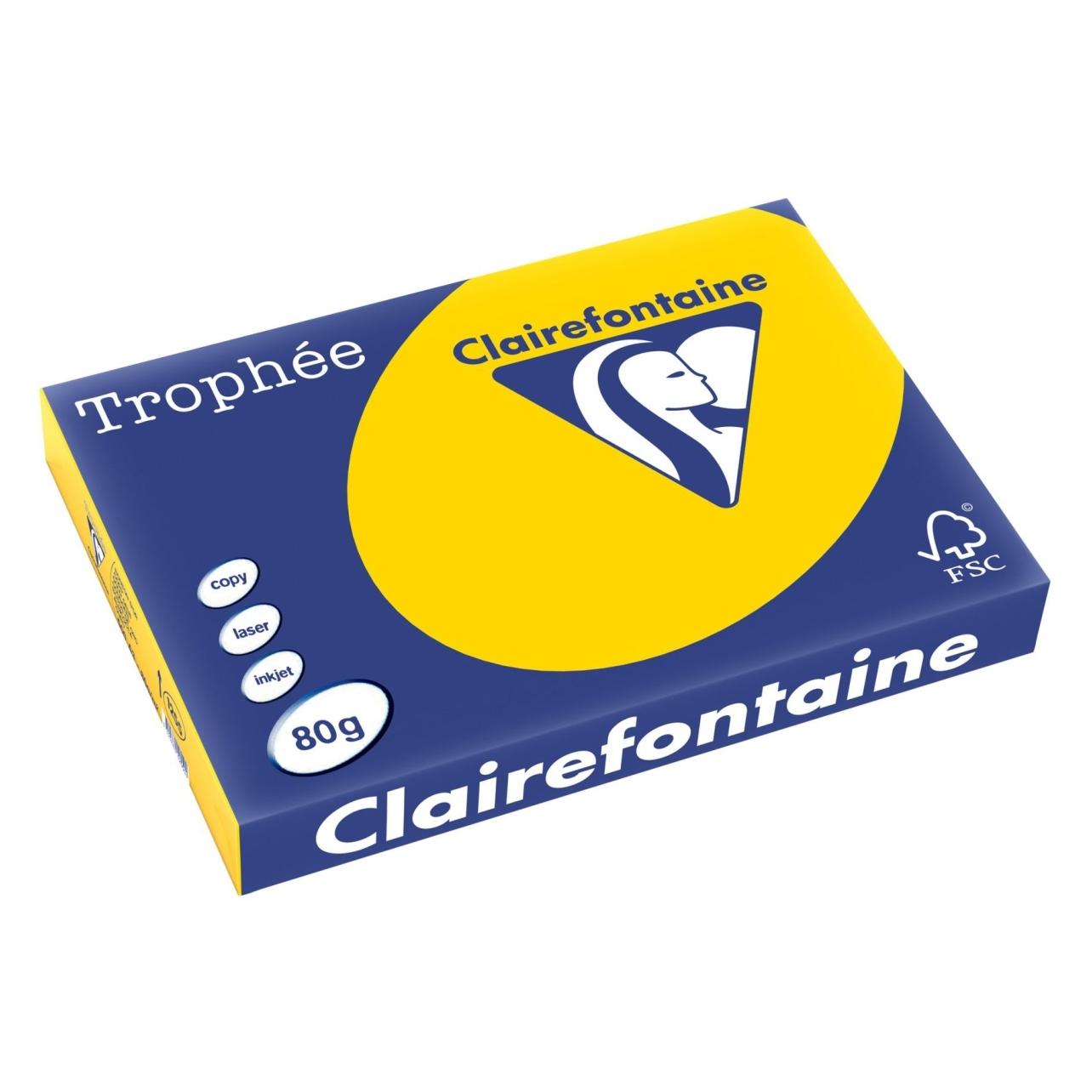 Clairalfa Multifunktionspapier Troph'e, A3, goldgelb (A3, 500 Blätter, 80 g/m²) (1255C)