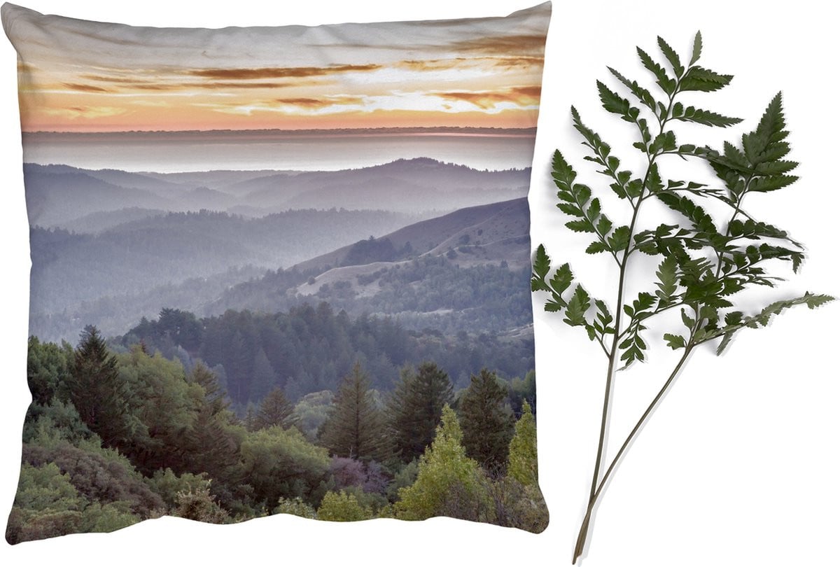 PillowMonkey Sierkussen Landschap Bergen en Zon - 45 x 45 cm