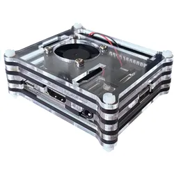 Gehäuse für Raspberry Pi 3 A+ mit Lüfter, stackable, transparent/schwarz