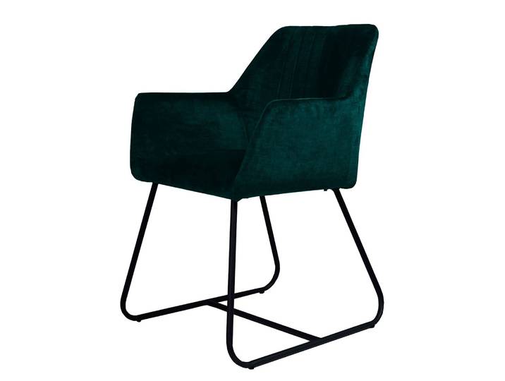 Chaise à accoudoirs Kermat 60 x 80 x 64cm Vert/Vert foncé