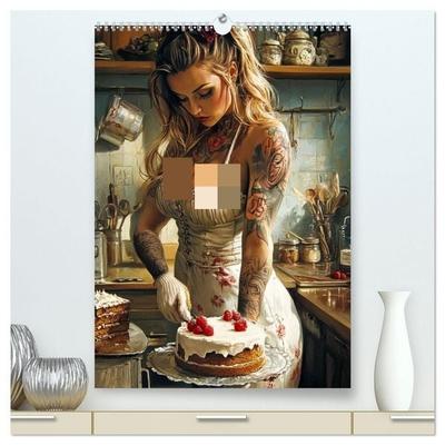 Tattoo Girls and Cakes (High Quality Premium Wall Calendar 2027 DIN A2 portrait),CALVENDO 12 Month Wall Calendar