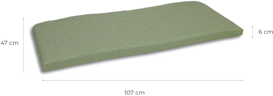 GO-DE Bankauflage Malta salbeigrün 47 x 107 x 6 cm