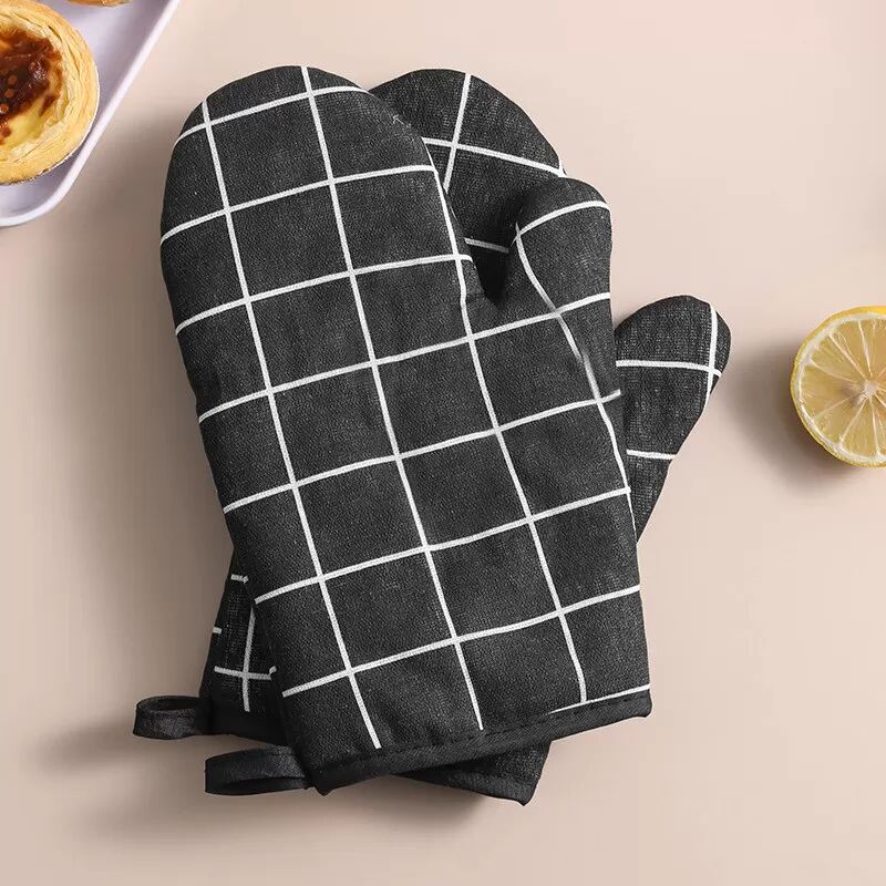 INF Topflappen Set mit 2, Küchen Mikrowellen Dampfhandschuhe Schwarz