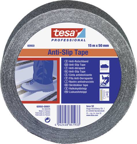 Tesa 60950-00001-00 Anti-Rutschband tesa Professional Schwarz (L x B) 15m x 50mm 1St.