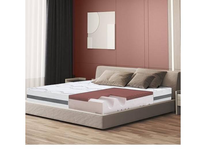 The White Stone Memory Foam-Matratze 130 x 220 Höhe 27cm Hypoallergener und atmungsaktiver Stoff Orthopädische und selbstmodellierende Eigenschaften Hergestellt in Italien