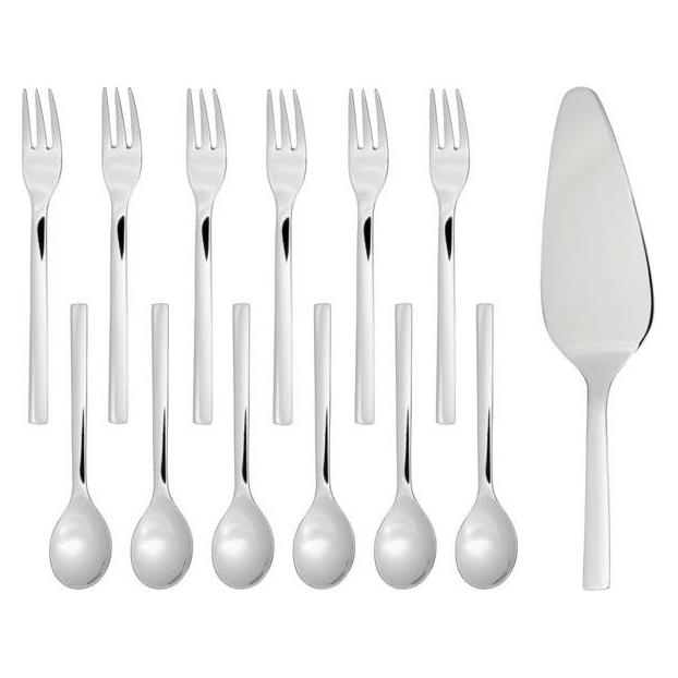 WMF Obst- Kuchenbesteck 13tlg 6 Personen Tortenheber Nuova Edelstahl 18/10 poliert (13 Stk., Besteck Set) (12.9137.6040)