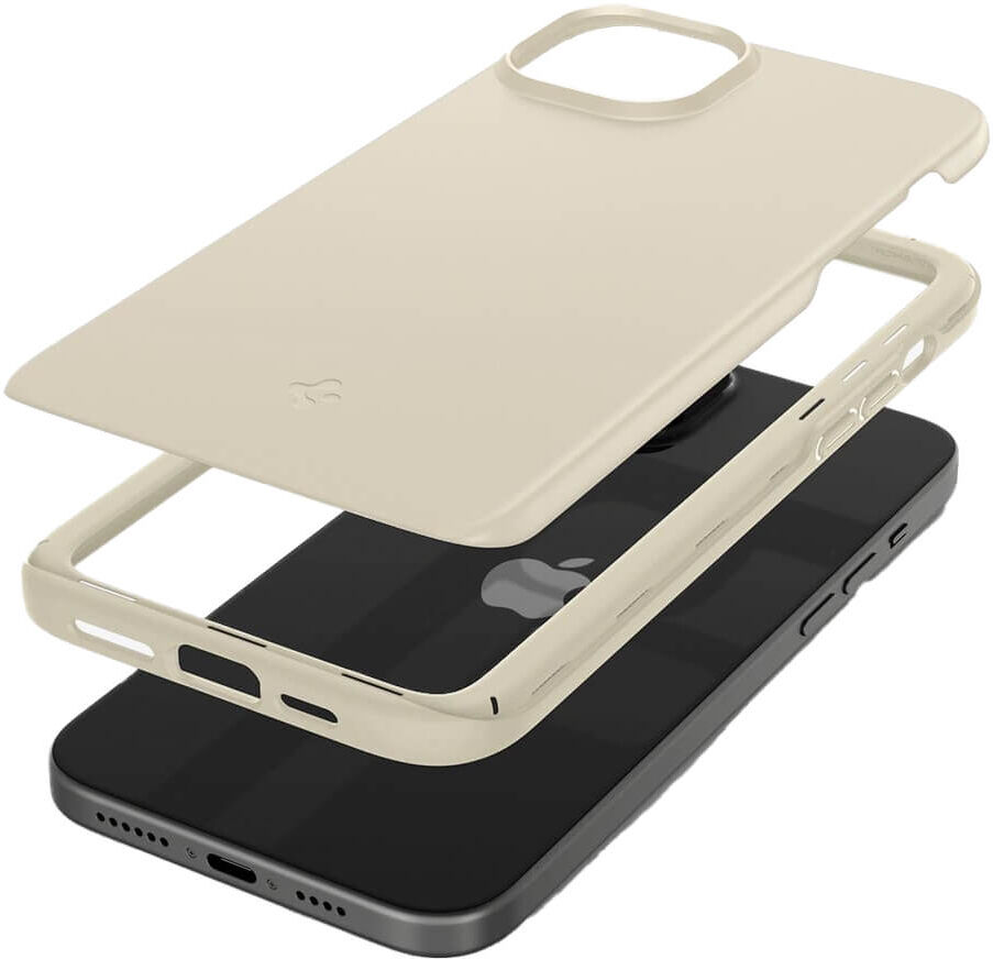 Apple iPhone 15 Spigen Thin Fit Suojakuori, Beige