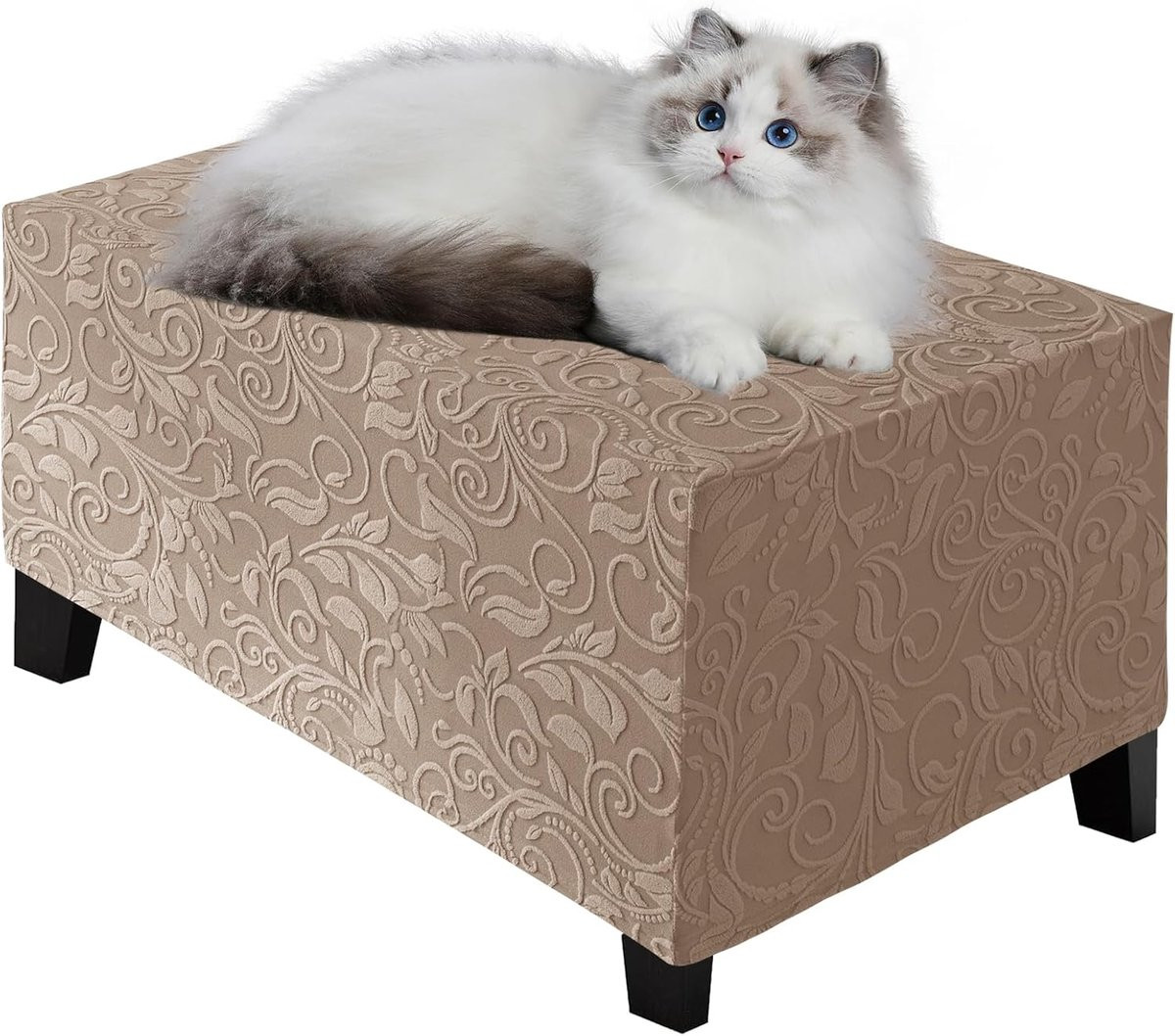 Lichtbruine Ottoman Hoezen - XL Stretchy Spandex Pouf Beschermers voor je Meubels