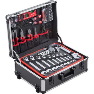 Meister Werkzeugkoffer Trolley 8971440, 156-teilig, im Aluminium Klapptrolley
