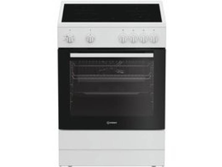 Cuisinière Vitrocéramique - Indesit - I6V5KCW - 4 Foyers - Four Électrique - Blanc