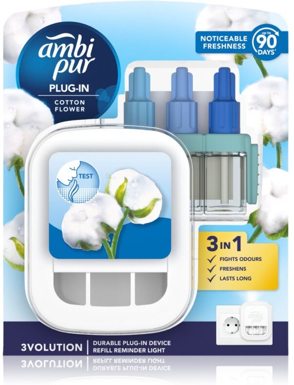 AmbiPur 3volution Cotton Flower diffuseur électrique de parfum d'ambiance avec recharge 20 ml