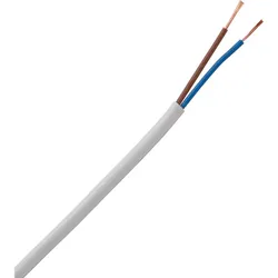 Kopp 151510843 Leichte Schlauchleitung H03VV-F 2x0, 75mm2, 2-adrig, 10m Ring, Farbe: weiß