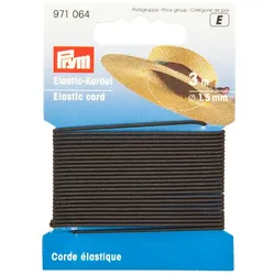 Prym Elastik-Kordel, schwarz, Stärke: 1,5 mm, Länge: 3 m