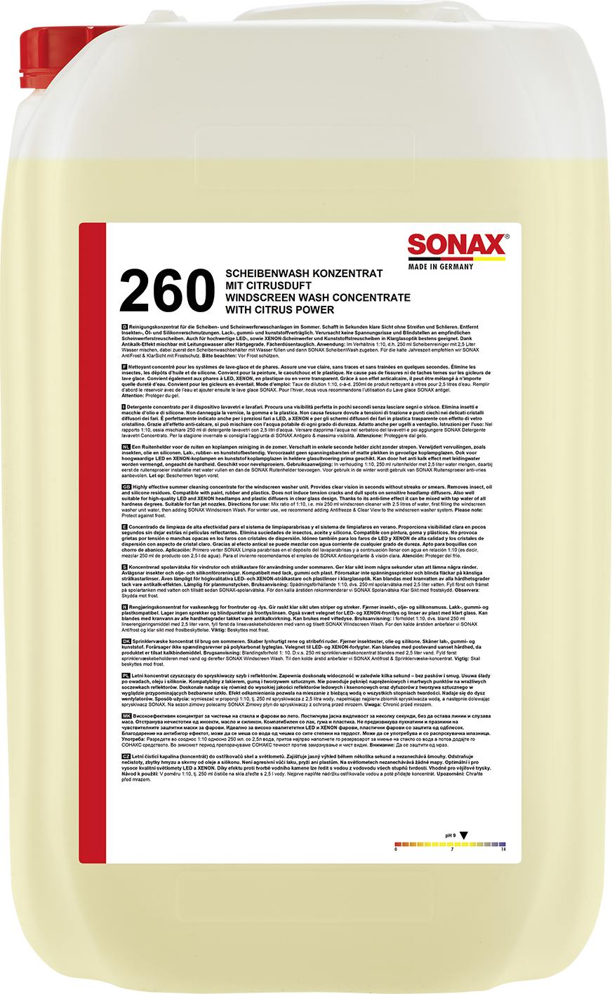Sonax Reiniger, Scheibenreinigungsanlage Scheibenwash Konzentrat Citrus [25 L] 02607050 25l