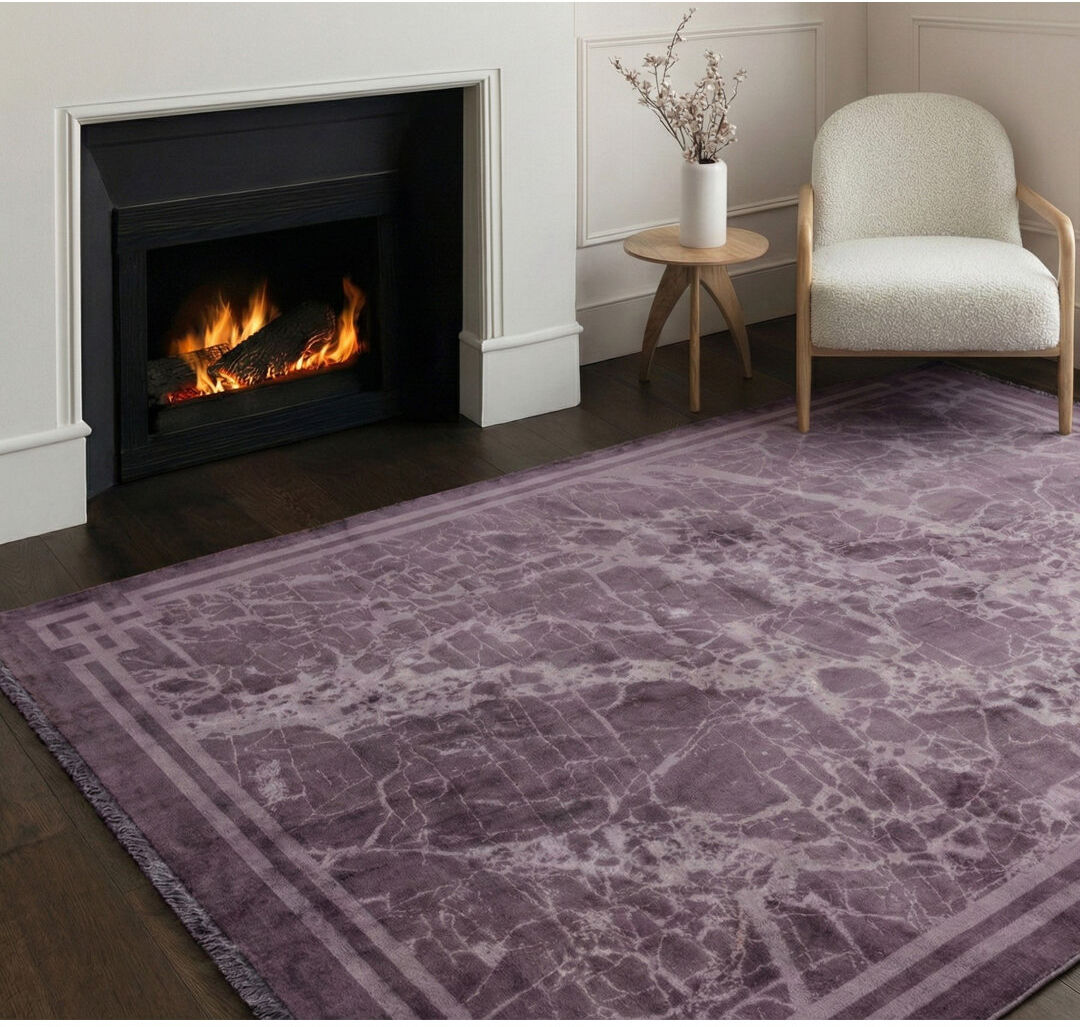 Etta Avenue Alessandra Washable Persian Purple Rug Purple Rectangle 120 x 180cm