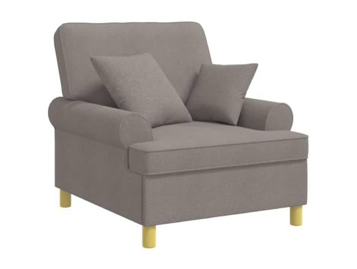 KDVXBCQJH Moderner XL Sessel mit Kissen Taupe Polstersessel für Wohnzimmer Bequemer Stoffstuhl mit Schaumstoffpolsterung und zwei Kissen für entspannte Stunden im Schlafzimmer oder Leseecke.