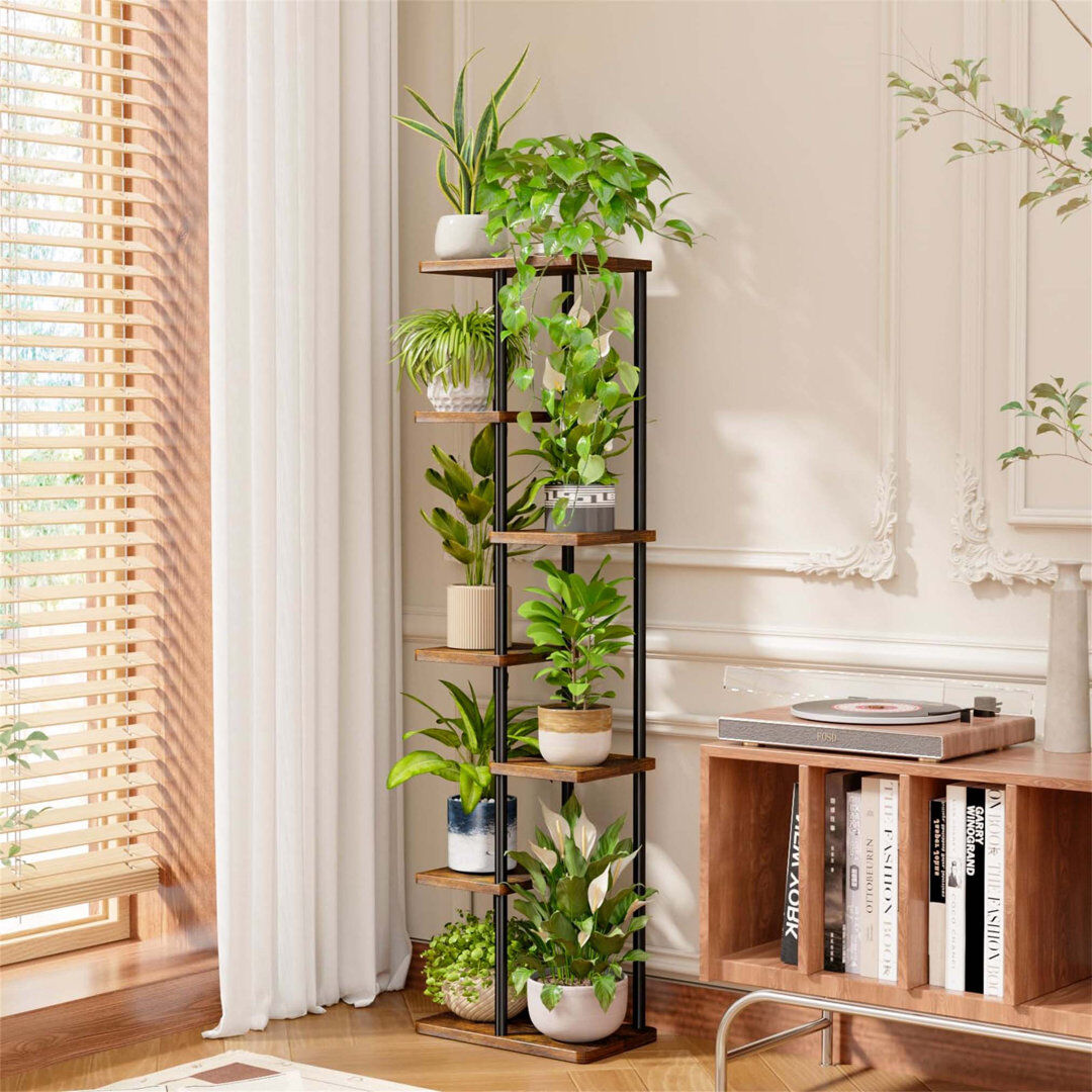 Borough Wharf Plant Stand 7 Tier Brown;Black 138cm H X 40cm L X 23.5cm D