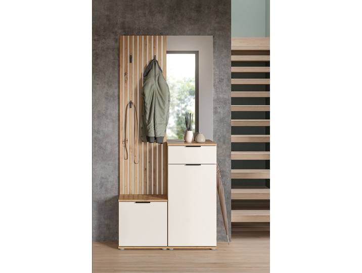 Vestiaire compact Cabaun 88 x 195 x 35cm Blanc/Blanc