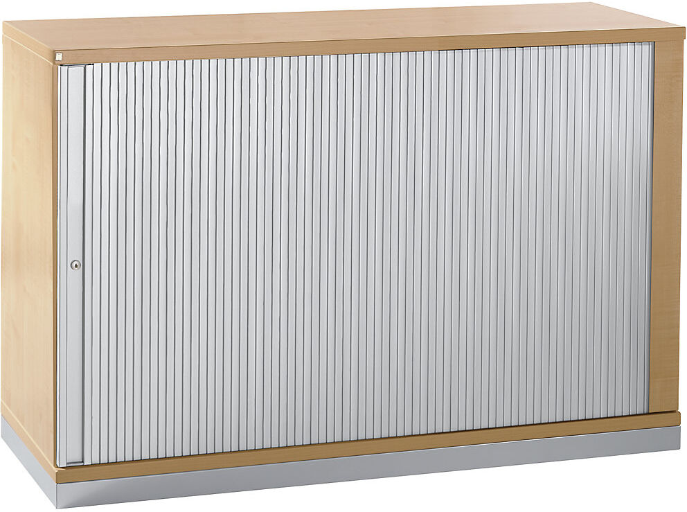 kaiserkraft HANNA - Rollladenschrank, Höhe 781 mm, 1 Fachboden, Dekor Buche