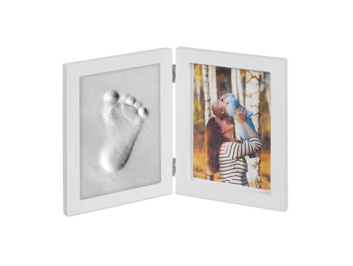 Relaxdays 10 x Babybilderrahmen mit Gipsabdruck