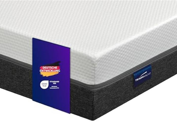 Traumnacht Cozy 7-Zonen Kaltschaummatratze mit hochwertiger Sky-Therm Auflage Öko-Tex Zertifiziert, Härtegrad 3 (mittelfest), 90 x 190 cm, Höhe 19 cm, produziert nach deutschem Qualitätsstandard