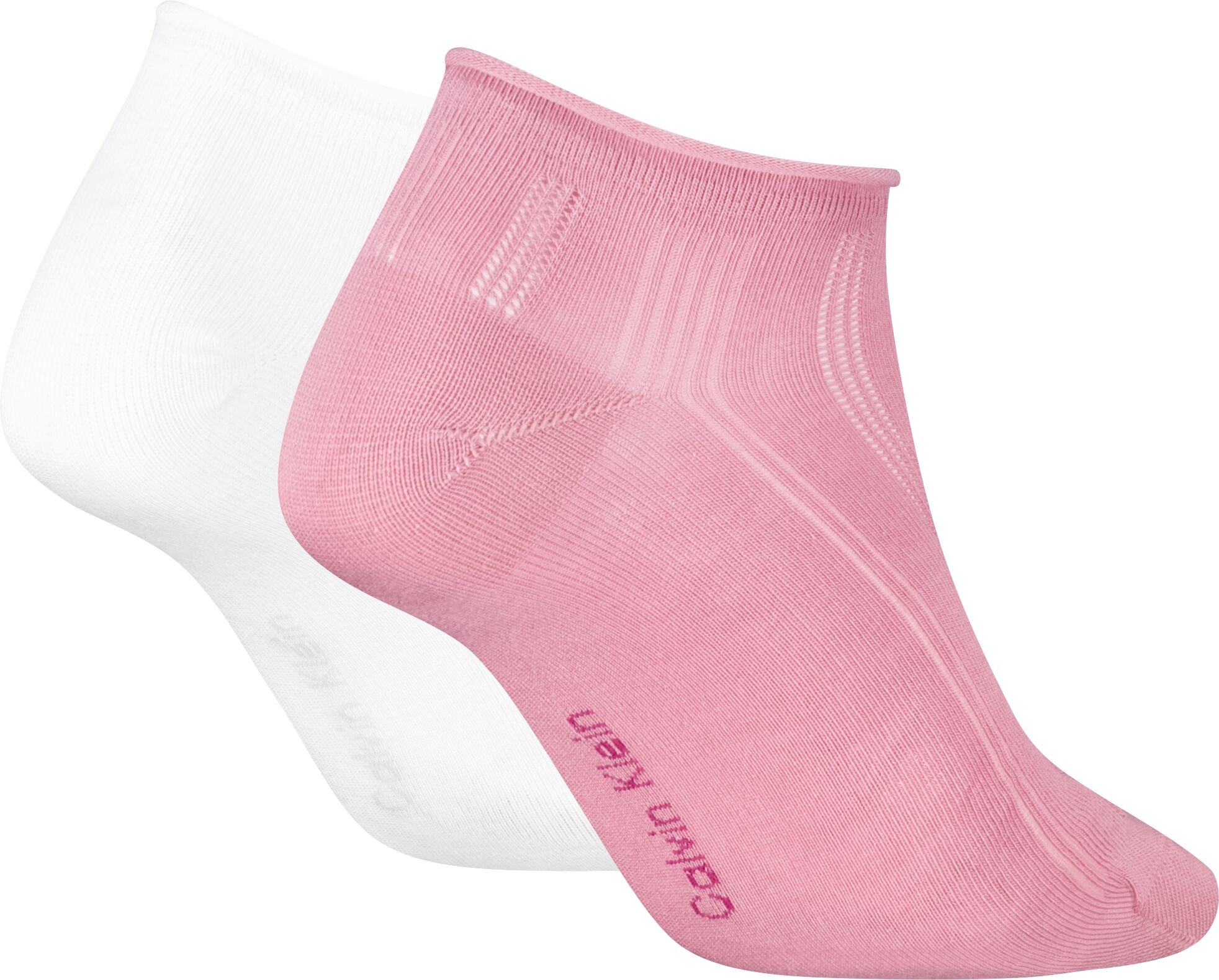 Sneakersocken CALVIN KLEIN "CK WOMEN SNEAKER PELERINE", Damen, Gr. N-Gr, rose pink, Baumwollmischung, normal, Socken Sneakersocken, mit kleinem Rollbund, Cotton-Mix, elastisch