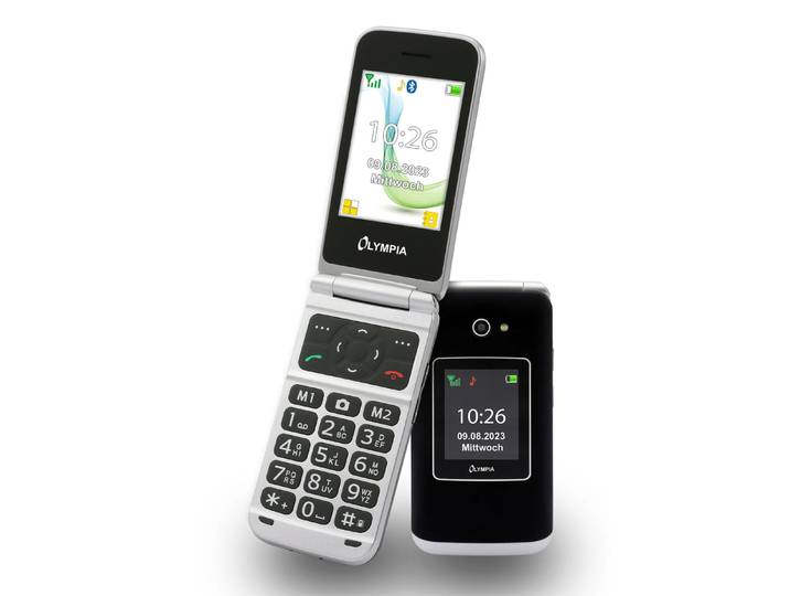 Olympia VITUS 4G Klapphandy mit Großtasten, Schwarz